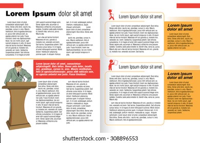 vector template booklet in the style of the business magazine.