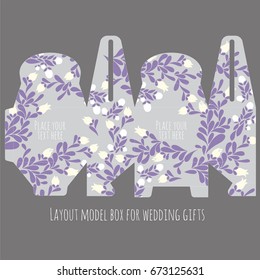 Vector template box with background of flowers