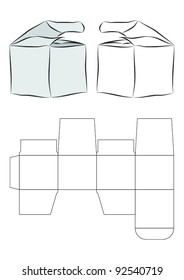 Vector template of a box (needs glue to assemble)