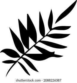 plantilla vectorial de una rama con hojas