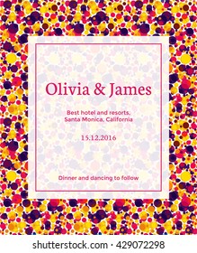 vector template of a bright and vivid wedding invitation 