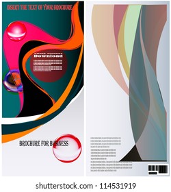 Vector template for brochure with bubbles, lines, tapes. Brochure for representation, in abstract style. Text, Background, Vector, EPS 10