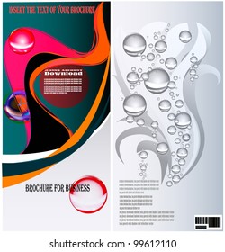Vector template for the brochure with bubbles. The brochure for representation, in abstract style. Text,Background,Vector, EPS 10