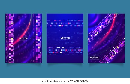 Vector template for brochure or cover with hi-tech elements background