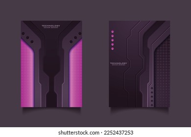 Vector template for brochure or cover with hi-tech elements background