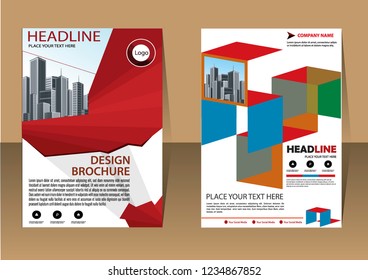vector template Brochure design cover modern layout annual report
poster flyer in A4 with colorful triangles geometric shapes for tech science market with light background