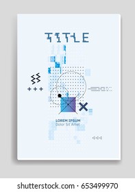 Vektorvorlage für Broschüre, Magazin, Flyer. Glitztes Pixelmosaik.