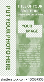Vector template of brochure with place for text and photo for your business.