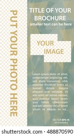 Vector template of brochure with place for text and photo for your business.