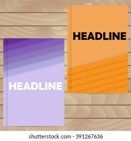 Vector template for brochures, covers, flyers or business reports. Background illustration in purple and orange colors.