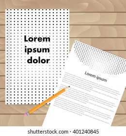 Vector template for brochures, covers, flyers or business reports. The black dots on a white background.
