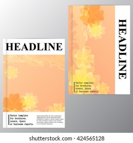 Vector template for brochures, covers, flyers or business reports. Background in pastel colors. Floral background.