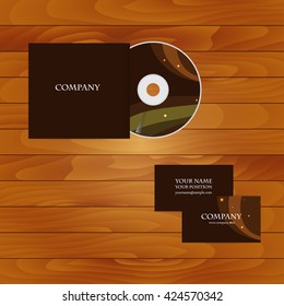 Vector template for brochures, covers, flyers or business reports. Dark brown background. Night. Background with stars.