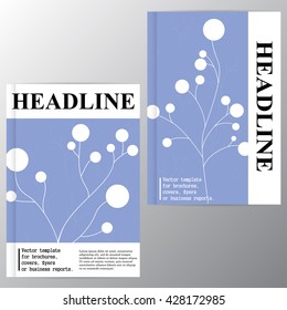 Vector template for brochures, covers, flyers or business reports. A tree with balls on blue background.