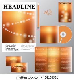 Vector template for brochures, covers, flyers or business reports. Blur effect. Sandy background.