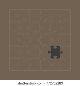 Vector template brown line puzzle