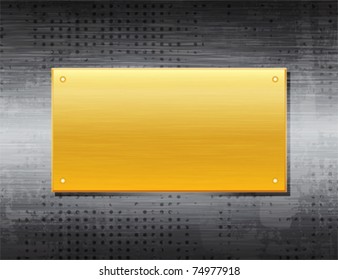 Vector template with brushed metal texture. eps10