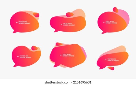 Vector template of bubble shapes for quotes with gradients and overlay effect. Banner template