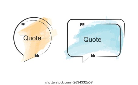 Vector template bubble speech for quotes, information text, dialogue and web graphic design. Circle and square banner concept.