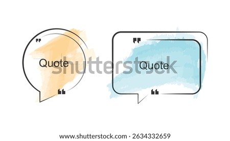 Vector template bubble speech for quotes, information text, dialogue and web graphic design. Circle and square banner concept.