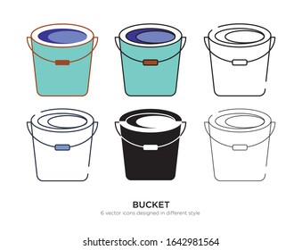 Vector template for bucket box design 