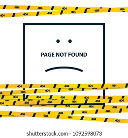 Vector Template bug 404 with yellow ribbons on the background