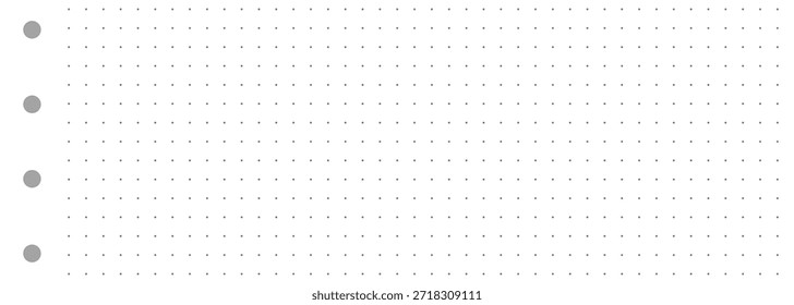 Modelo de vetor para diário de marcadores. Página do planejador com padrão perfeito. plano de fundo da grade de pontos polka para bloco de anotações. Ilustração vetorial.