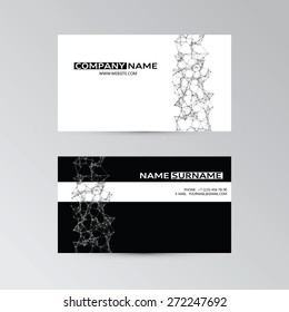 Vector template of business card with abstract elements