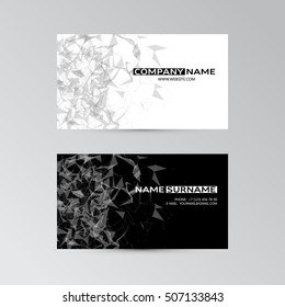 Vector template of business card with abstract elements