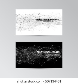 Vector template of business card with abstract elements