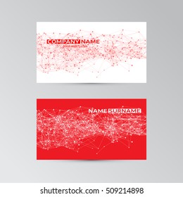 Vector template of business card with abstract elements