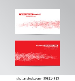 Vector template of business card with abstract elements
