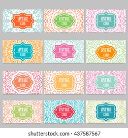 Vector template business card. Geometric background. Card or invitation collection. Islam, Arabic, Indian, ottoman motifs.