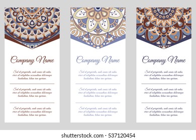 Vector template business card. Geometric background. Card or invitation collection. Islam, Arabic, Indian, ottoman motifs.