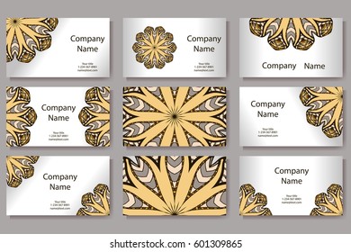 Vector template business card. Geometric background. Card or invitation collection. 