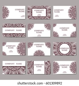 Vector template business card. Geometric background. Card or invitation collection. Islam, Arabic, Indian, ottoman motifs.