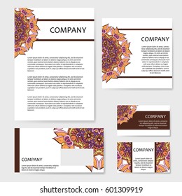 Vector template business card. Geometric background. Card or invitation collection. Islam, Arabic, Indian, ottoman motifs.