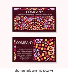 Vector template business card. Geometric background. Card or invitation collection. Islam, Arabic, Indian, ottoman motifs.