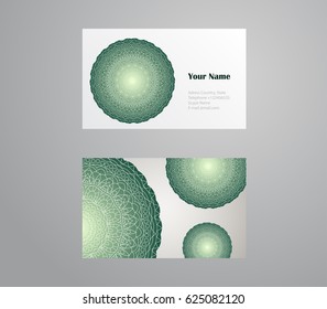Vector template business card. Geometric background. Card or invitation collection. Islam, Arabic, Indian, ottoman motifs.