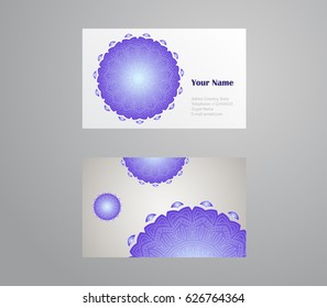 Vector template business card. Geometric background. Card or invitation collection. Islam, Arabic, Indian, ottoman motifs.