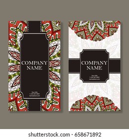 Vector template business card. Geometric background. Card or invitation collection. Islam, Arabic, Indian, ottoman motifs