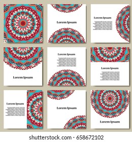 Vector template business card. Geometric background. Card or invitation collection. Islam, Arabic, Indian, ottoman motifs