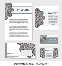 Vector template business card. Geometric background. Card or invitation collection. Islam, Arabic, Indian, ottoman motifs