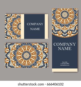 Vector template business card. Geometric background. Card or invitation collection. Islam, Arabic, Indian, ottoman motifs