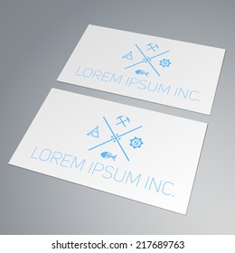 Vector template of business card. Mock-up for your projects. Light style.