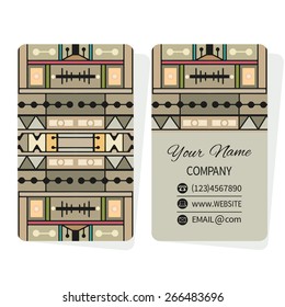 Vector template business cards with abstract geometric background
