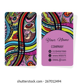 Vector template business cards with abstract geometric background