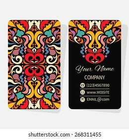 Vector template business cards with abstract geometric background