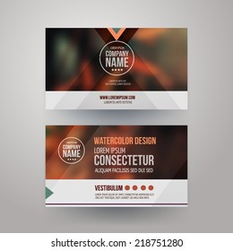 Vector template business cards with blurred abstract background