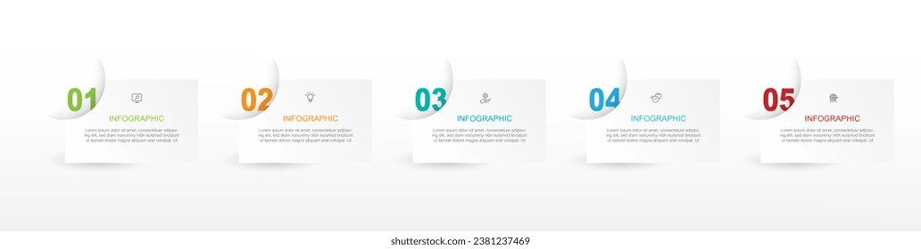 Infografía empresarial de plantilla de vector con 5 opciones o paso 